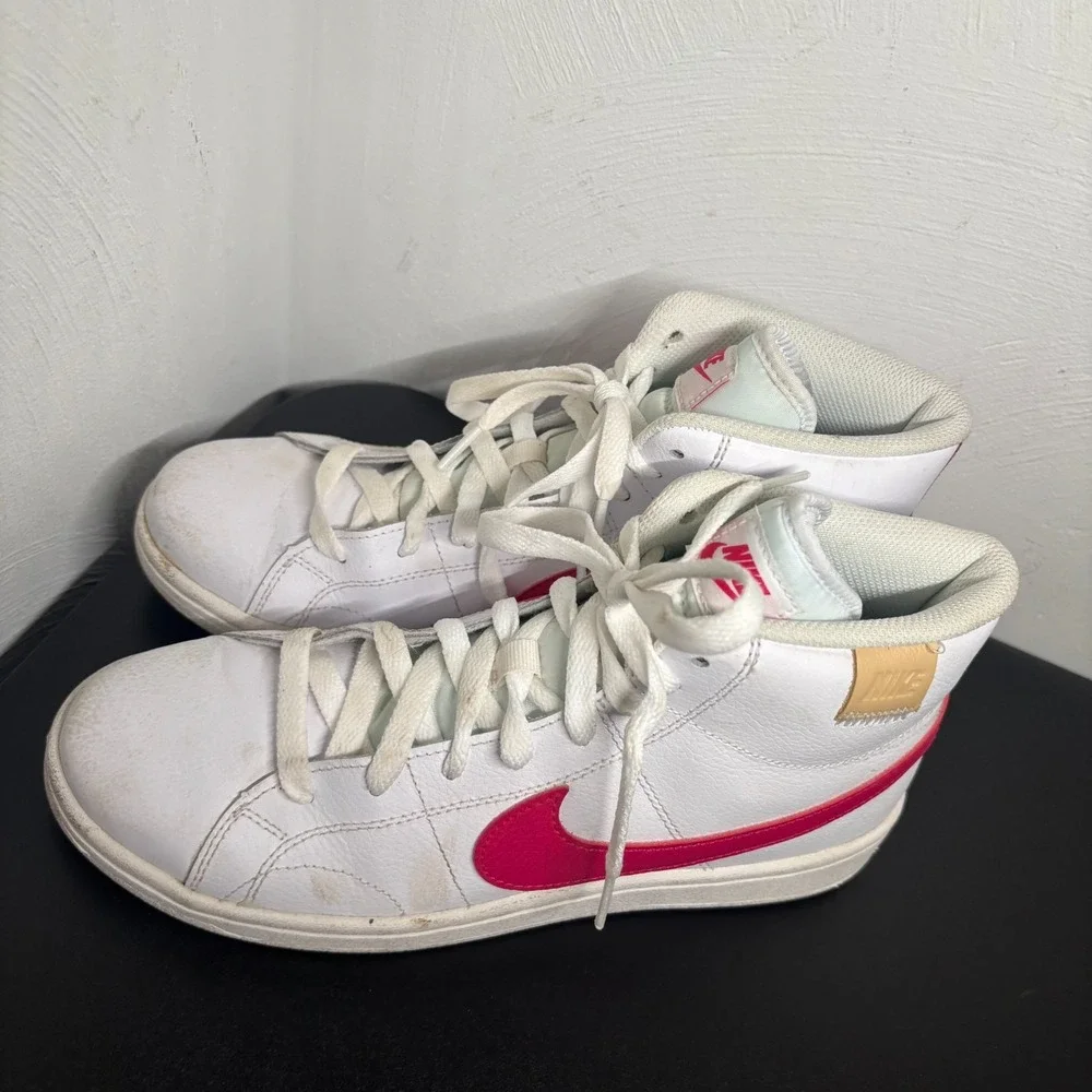 Nike Court Royale 2 Mid Women's Size 8.5 White Pink High Top Sneakers CT1725-104